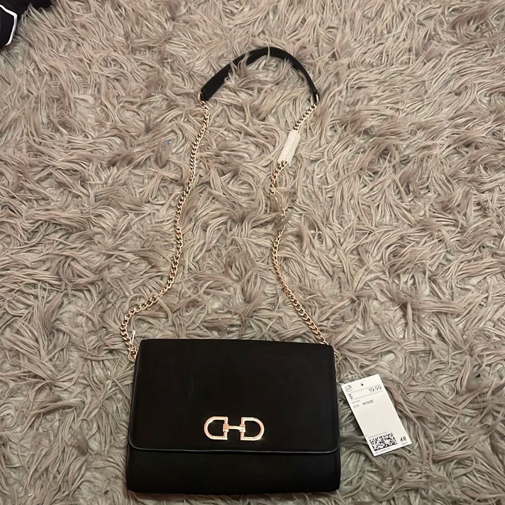 Black suede purse